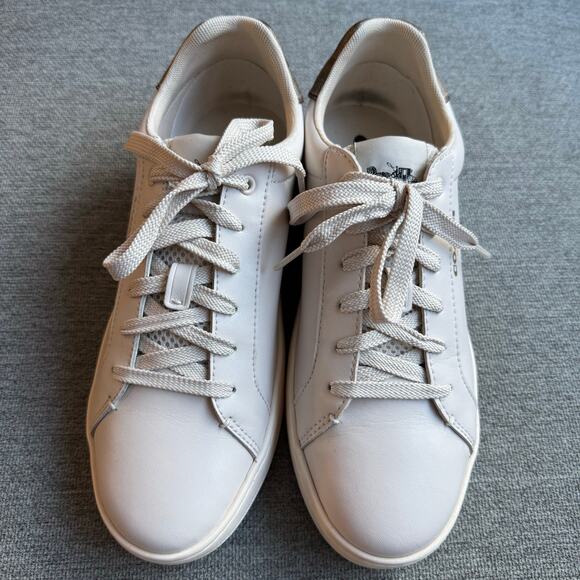 Coach Clip Low Top Sneaker Leather Cream Signature Canvas Preppy Women's 9 - Picture 8 of 16